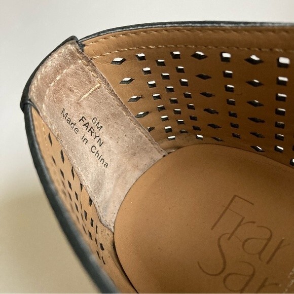 Franco Sarto Faryn Black Suede Perforated Loafer 6 - Picture 6 of 8